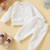 Toddler boy winter clothes long sleeve round neck knitted cotton sweatshirt pants set toddler boys clothes autumn winter clothes