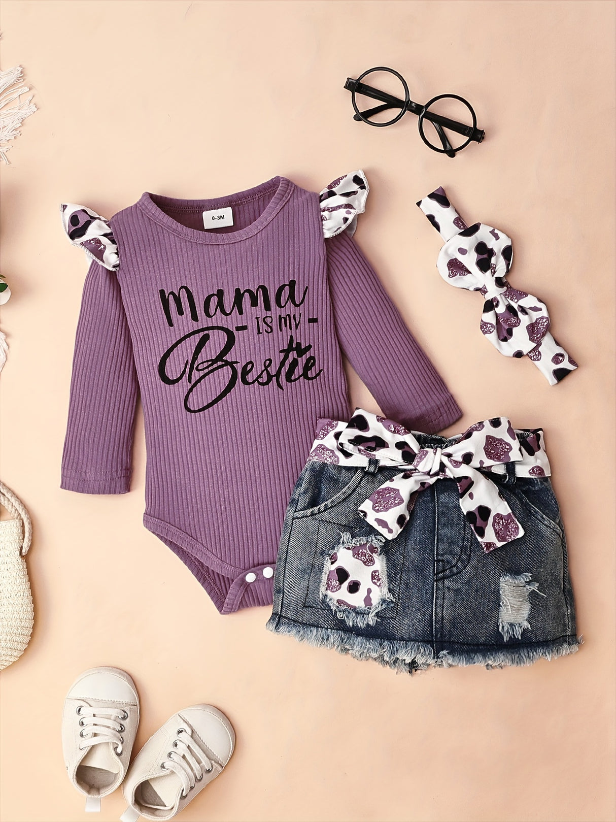 Baby Girl Clothes Newborn long Sleeve Ruffle Romper Short Jeans Pants Leporad Infant Outfits 3pcs 0-18 Months