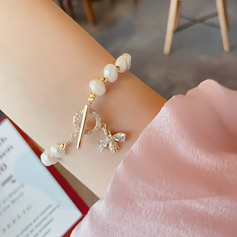 2 Exquisite Handmade Freshwater Pearl Link Bracelets - Elegant Wedding Anniversary and Mother's Day Gifts - Hypoallergenic, Nickel-Free, and Durable Jewelry for Women