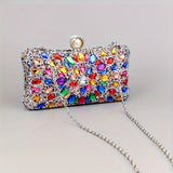 Luxury Evening Clutch Bag, Dual-Sided Multi-Color Fashion Glitter Purse, For Women, Party Wedding Banquet, Versatile Chain Shoulder Bag