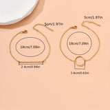 2pcs/Set Women's Minimalist Geometric Circle Long Strip Multi Piece Bracelets Hand Accessories Bracelets