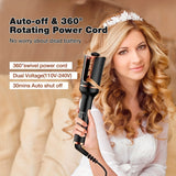 1" Large Ceramic Ionic Automatic Hair Curler - Rotating Barrel, 4 Temperature Settings, 3 Timer Options, Dual Voltage, Spin Iron for Hair Styling with Easy-to-Use Interface and Advanced Safety Features (Upgrade)