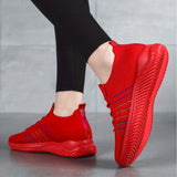 Womens Lightweight Lace Up Running Shoes - Fashionable Ventilated Striped Design - Durable Outdoor Walking Sneakers for Casual Daily Wear