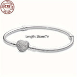 925 Silver Everlasting Heart Bracelet Fit Charm Bead DIY Bracelets Women Jewelry For women Gift Silver Gram Weighs 0.35 oz