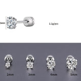 1 Pair Titanium Steel Earrings For Men, Clean Zircon Earrings Jewelry