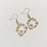 Dongda Super Fairy Quality Silvery Needle Bee Garland Shell Flower Stud Earrings
