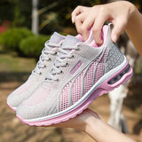 Lightweight Breathable Air Cushion knitted Running Shoes, Women's Footwear