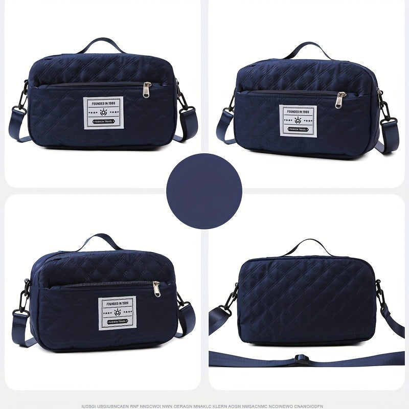 Large Capacity Travel Duffel Bag in Oxford Fabric, Portable Sports Gym Storage Bag, Weekend Overnight Bag for Women