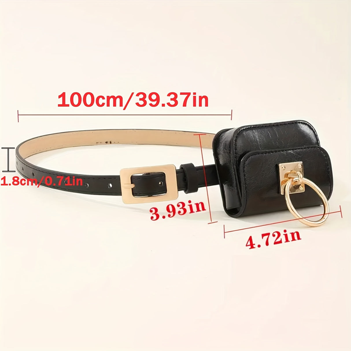 Womens Stylish Black PU Belt Bag - Trendy Crossbody & Waist Purse - Versatile Fanny Pack, Evening Clutch, Mini Handbag - Detachable, Adjustable, Secure - Fashion Accessory for Chic Style