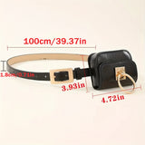 Womens Stylish Black PU Belt Bag - Trendy Crossbody & Waist Purse - Versatile Fanny Pack, Evening Clutch, Mini Handbag - Detachable, Adjustable, Secure - Fashion Accessory for Chic Style