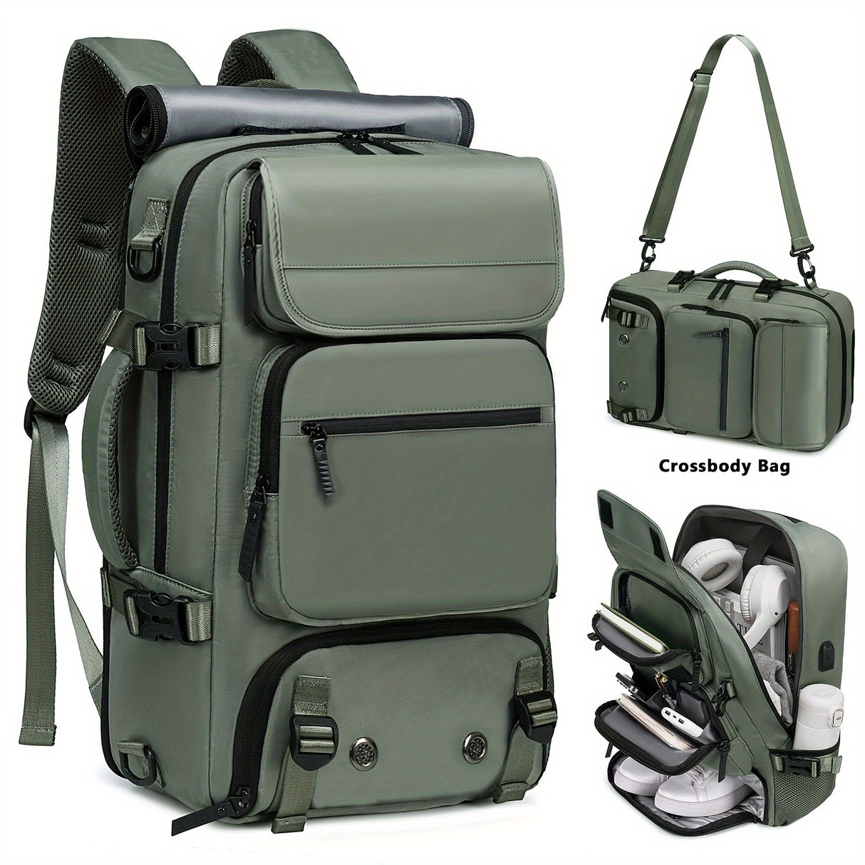 1pc Large Capacity Waterproof Laptop Backpack For Travel And College, Men's And Women's Travel Backpack With Shoe Bag, Multifunctional Lightweight Outdoor Hiking And Camping Backpack, Holiday Travel Party Gift, School Bag, Ea