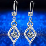 Rhombus Drop Earrings - Luxury Party Jewelry for Women with Inlaid Round Cut, Perfect for Prom, Dinner, and Decorative Occasions