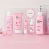 6 Pcs LAIKOU Sakura Hydrating Facial Care Set - Intensely Moisturize, Firm, and Nourish All Skin Types with Hyaluronic Acid - Perfect Gift for Holidays, Birthdays, Valentines Day, and Fathers Day