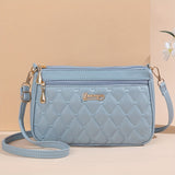 Single Double Layer Zipper Crossbody Bag for Women - Casual Minimalist Mobile Phone & Shopping Bag for Mom