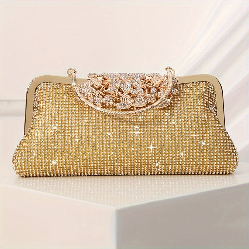Luxurious Rhinestone Evening Clutch Bag - Small, Fashionable, Sparkling Purse for Weddings, Luxurious Dinners, and Formal Events - Elegant, Glamorous, and Eye-Catching Accessory for Women