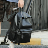 1pc Men's Fashion Travel Backpack, Student School Bag, PU Leather Casual Backpack
