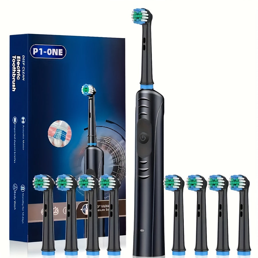 4-Head Electric Toothbrush Kit - Gentle Soft Bristles for Effective Plaque Removal, Advanced Oral Care for Adults, Unisex Design for Home and Travel Use, Perfect Fathers Day Gift Idea