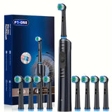 4-Head Electric Toothbrush Kit - Gentle Soft Bristles for Effective Plaque Removal, Advanced Oral Care for Adults, Unisex Design for Home and Travel Use, Perfect Fathers Day Gift Idea