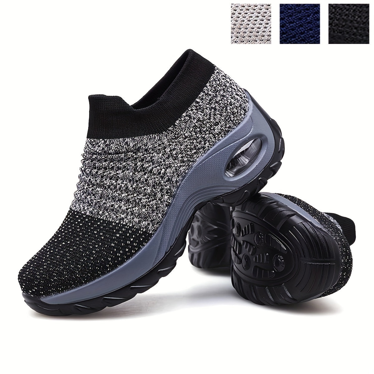 Lightweight Mesh Air Cushion Sole Chunky Sneakers - Women's Low Top Running Shoes Footwear