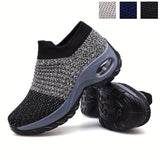 Lightweight Mesh Air Cushion Sole Chunky Sneakers - Women's Low Top Running Shoes Footwear