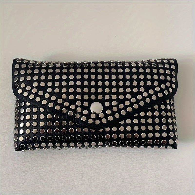 Mini Rivet Belt Bag - Edgy Punk Rock Inspired Design, Compact Waist Pouch Phone Holder, Adjustable Strap for Customized Fit - Elevate Your Style with This Fashionable Accessory for Outfit Enhancement
