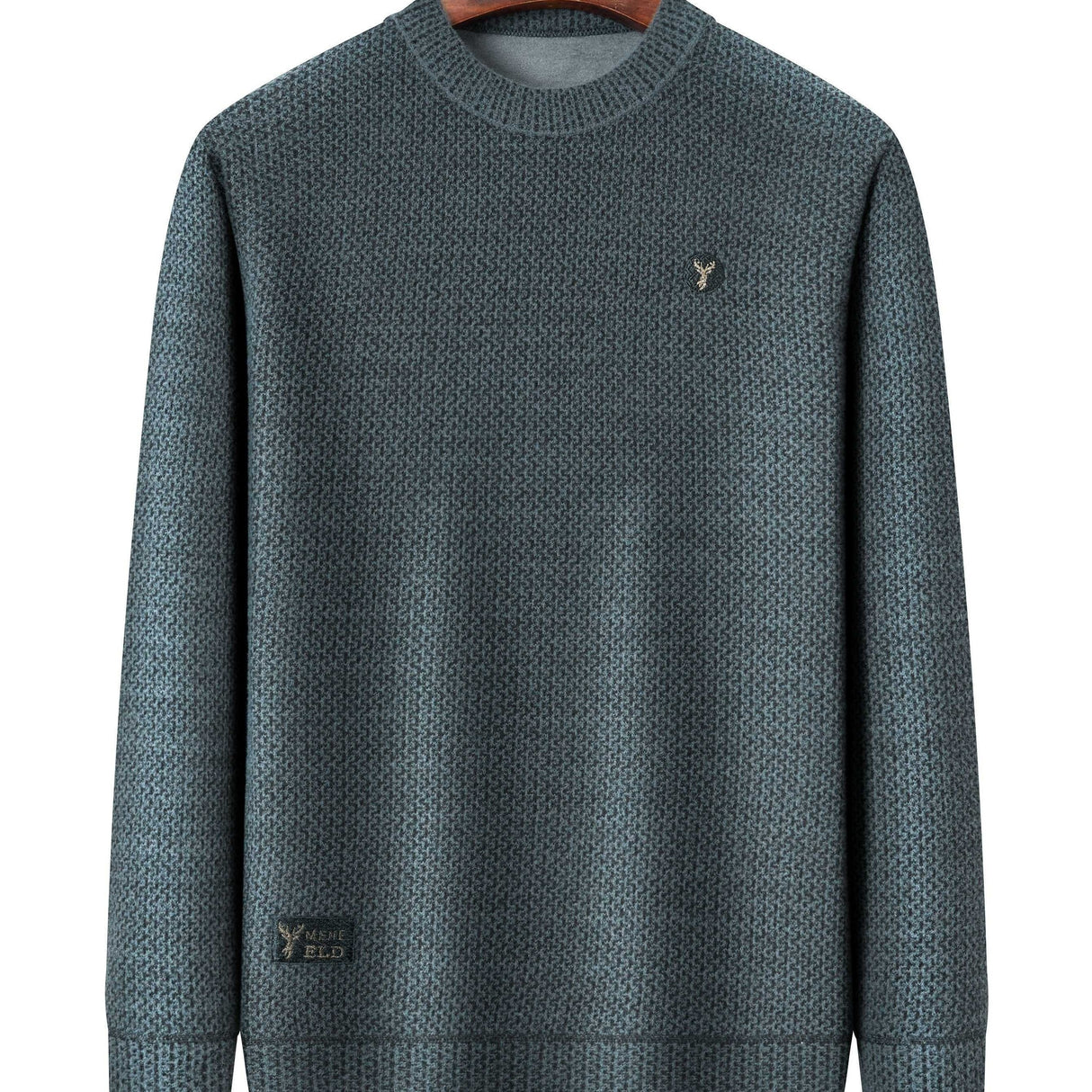 All Match Knitted Retro Sweater, Men's Casual Warm Mid Stretch Crew Neck Pullover Sweater For Men Fall Winter
