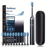 Smart Electric Toothbrush Kit for Adults - Deep Clean, Soft Bristles, USB Rechargeable with 800mAh Battery