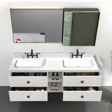 72×23×21inch Wall Hung Wood Frame Doulble Sink Bath Vanity Cabinet Only In Bathroom Vanities Without Tops With Roomy Storage Compartments For Holding Bathroom Essentials