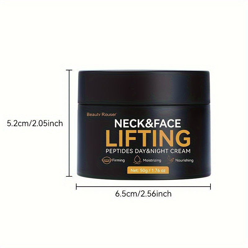 [Neck & Face Hydrating Cream] 50g Neck & Face Lifting Peptides Day & Night Cream - With Hyaluronic Acid, Vitamin E And Acetyl Hexapeptide-8 Peptides, Day & Night  Smooth skin - Firming And Lifting, Hydrating Face Cream (1.76o