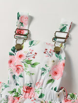 Newborn Baby Girl Clothes Infant Dress Outfit Summer Romper Flower Print Jumpsuit Headband Overall Skirt Clothing Set