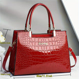 1pc Elegant Crocodile Pattern Leather Handbag, Multifunctional Crossbody Bag with Versatile Design for Women's Outdoor Travel