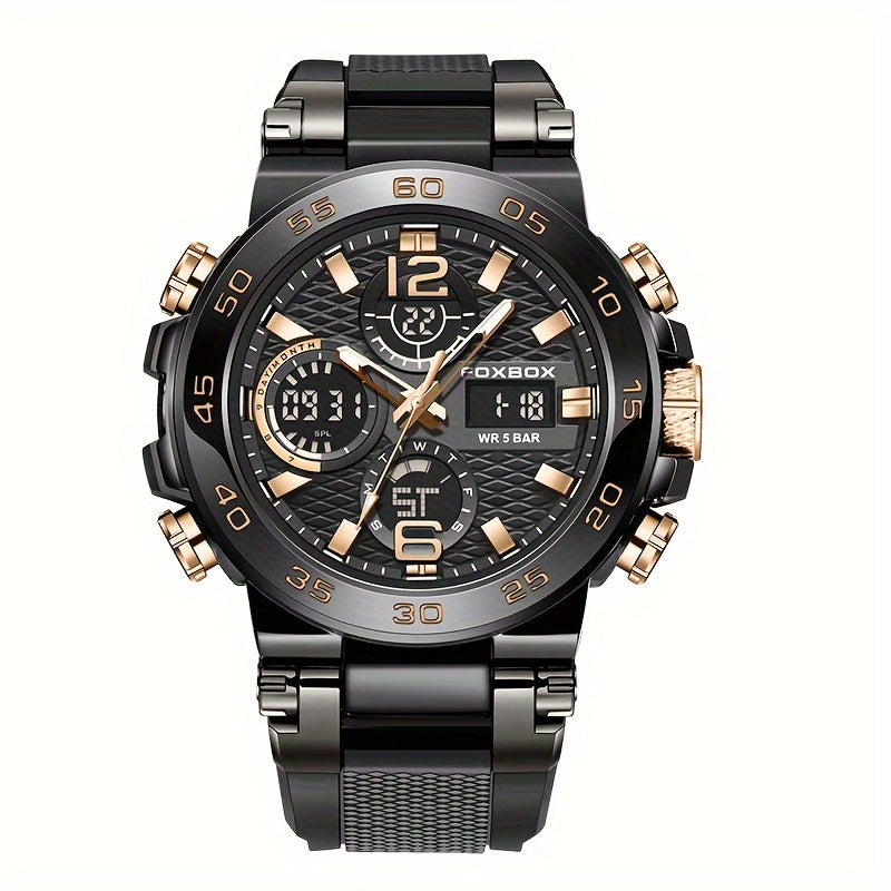[Popular Choice] LIGE Watches for Men, 1968.5inch Clock Alarm LCD Dual Display Wristwatch