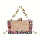 Mini Elegant Dinner Clutch Bag, Classic Acrylic Banquet Handbag, Women's Formal Purse For Wedding Party Prom