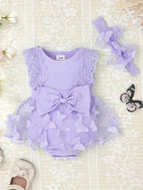 Baby Girl Clothes Newborn Romper Dress Infant Lace Ruffle Sleeveless Summer one-piece Outfits with Headband 0-12 Months