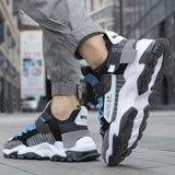 Men's Running Shoes Lace-up Chunky Sneakers - Athletic Shoes - Shock Absorbing And Breathable