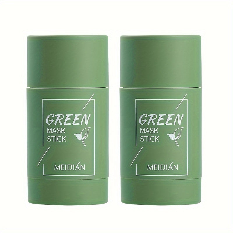 2-Pack/4-Pack Green Tea Mask Stick, Hypoallergenic Unisex Adult Facial Moisturizer, Oil Control, Natural Skin Firming, Suitable for All Skin Types, Clean Effect, Pure Green Tea Ingredients, Ideal Gift for Her