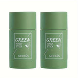 2-Pack/4-Pack Green Tea Mask Stick, Hypoallergenic Unisex Adult Facial Moisturizer, Oil Control, Natural Skin Firming, Suitable for All Skin Types, Clean Effect, Pure Green Tea Ingredients, Ideal Gift for Her