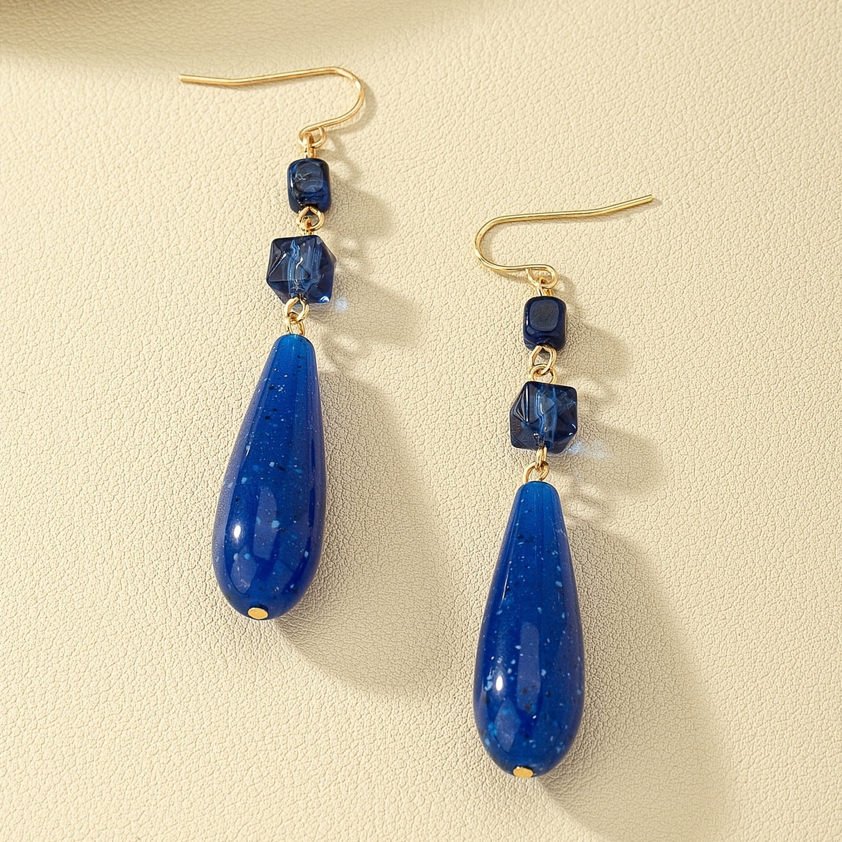 Vintage Long Water Drop Shape Drop Earrings Elegant Acrylic Hook Earrings
