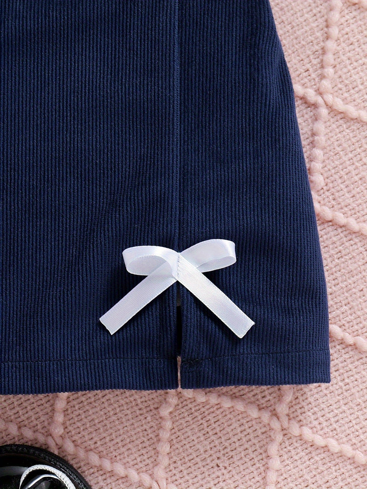 Comfy 2pcs Girls, Embroidery Collar Long Sleeve Knitwear + Skirt Set Kids Clothes For Spring Fall Christmas Gift