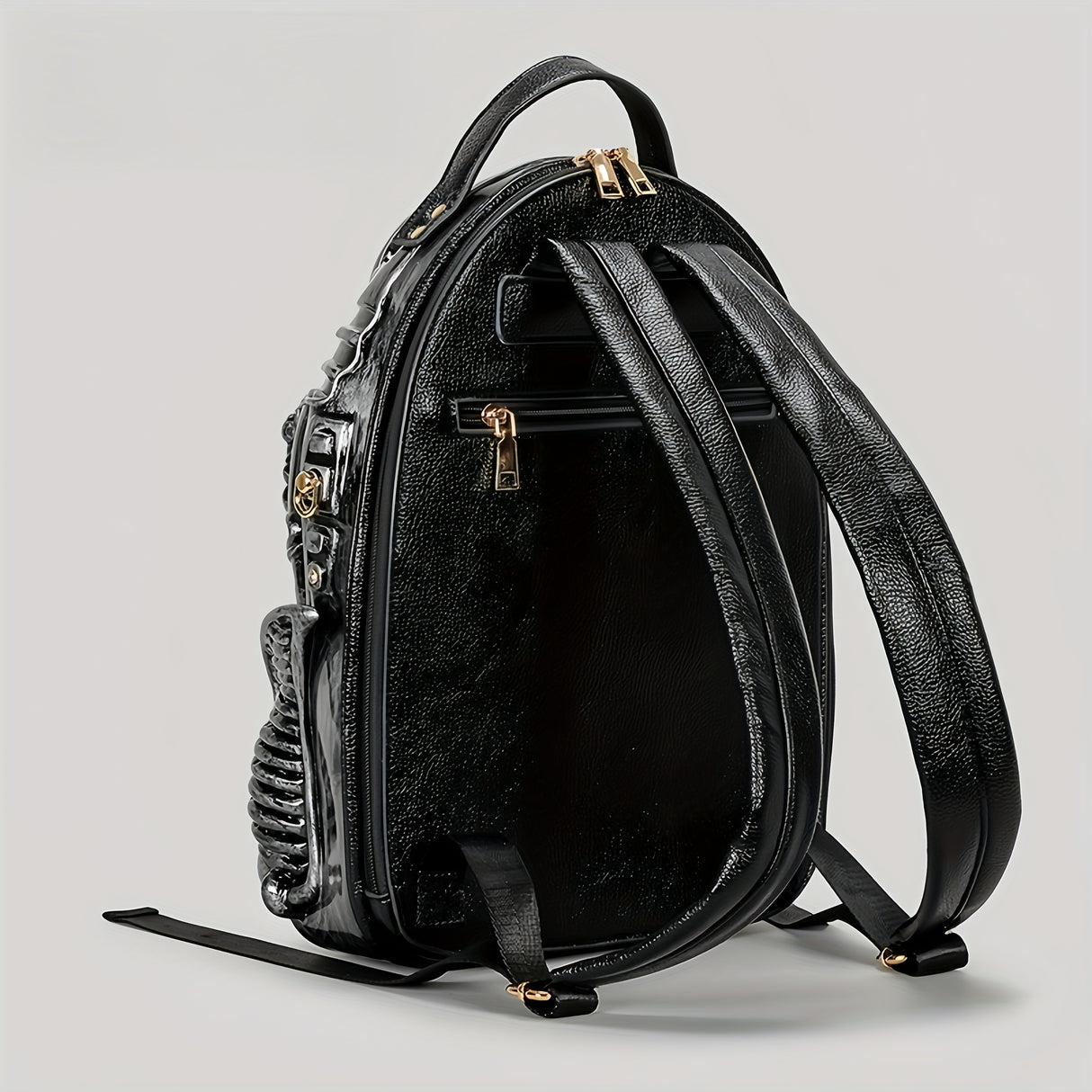 Personality Cobra Shape Backpack Funny Weird Punk Backpack American Street School Bag Men's And Women's Fashion Unique Specialty-shaped Biker Backpack Alien Vs. Predator Street Punk Unisex Backpack