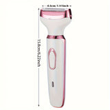 4-in-1 Painless Womens Hair Epilator - Ultimate Grooming Kit for Armpit, Bikini, Leg, Pubic Areas - Electric Razor, Trimmer, Clipper, Shaver for Effortless Smoothness