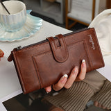 Double Zipper Long Wallet, Foldable PU Leather Coin Purse, Multi Card Slots Clutch Bag