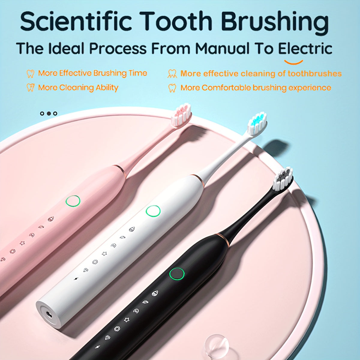 Electric Toothbrush With 6 Modes And A Smart Timer, Suitable For Both Men And Women, Rechargeable USB Electric Toothbrush, Whitening Oral Hygiene, 4/8 Replacement Heads, Sensitive Gums And Teeth Special Soft Toothbrush