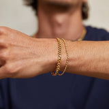 2pcs Stylish Rope Chain Men's Bracelets - Fashion Jewelry Gifts for Him - Durable, Water-Resistant, and Adjustable Accessories
