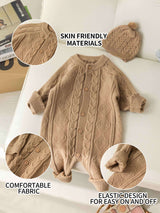 Newborn Baby Girl Boy Outfits Clothes, Warm Knit Sweater Cardigan For Winter, Fall, Spring