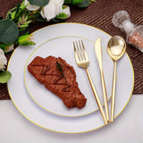 50pcs, Golden Plastic Silverware, Luxury Golden Plastic Cutlery, Heavy Weight Golden Plastic Flatware, Golden Utensils Set Disposable Include Golden Forks, Golden Spoons, Golden Knives For Party