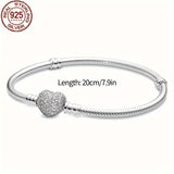 925 Silver Everlasting Heart Bracelet Fit Charm Bead DIY Bracelets Women Jewelry For women Gift Silver Gram Weighs 0.35 oz