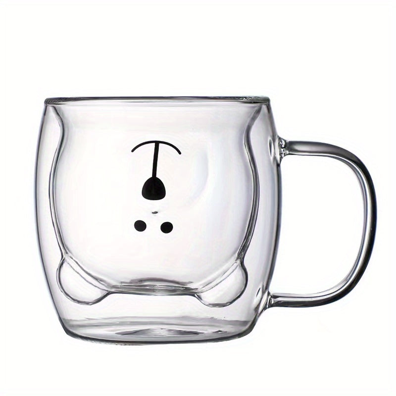 1pc Double-Walled Insulated Bear Coffee Mug - Thermal Insulation for Hot and Cold Beverages, Suitable for Coffee, Tea, Whiskey, and More - Perfect for Daily Use, Outdoor Activities, and Gift-Giving