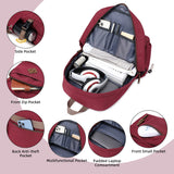 laptop backpack 15.6 inch anti theft travel backpacks for men and women large college bookbag work business daypack middle high school bag for girls boys teens students red