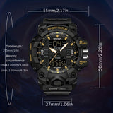 Stylish SANDA Waterproof Multi-Functional Watch for Men - Wrist Watches with Date Display, Alarm, Stopwatch, and LED Light - Perfect for Outdoor Activities